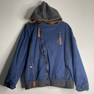 Men's Blue Hooded Jacket